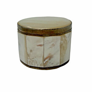 Vintage Mother of Pearl Shell Trinket Box Jewelry Storage – Lidded – 2” Wide
